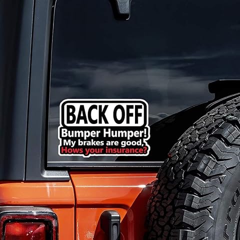 2pcs Back Off Bumper Humper Humorous Warning Messages Vinyl Car Stickers, 5.91