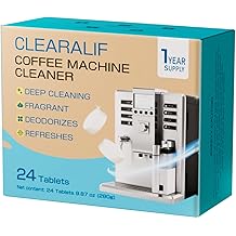 CLEARALIF Coffee Machine Cleaner Descaler Tablets, 24 Count, Unscented, Coffee Machine Descale Works With All Coffee Makers