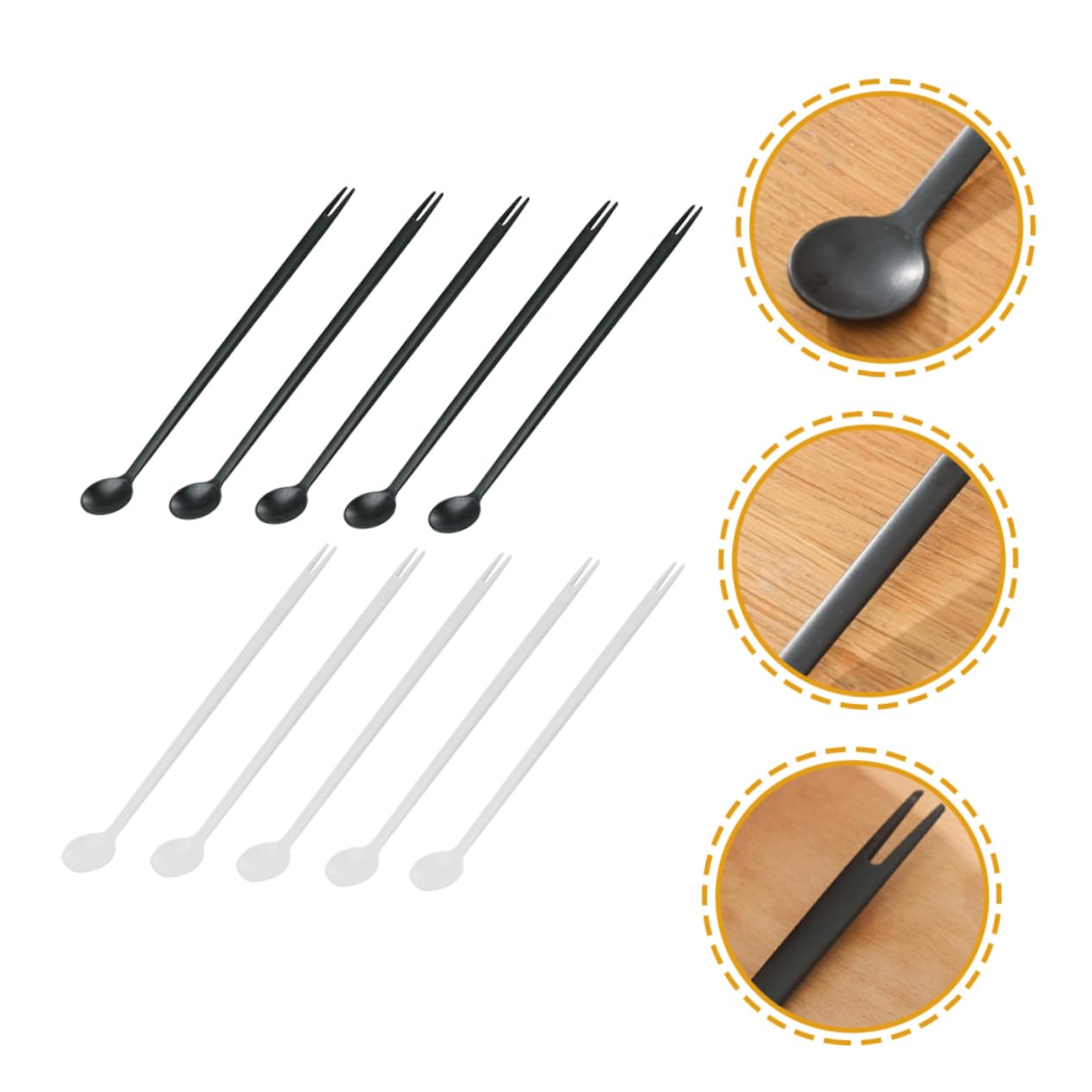 Garneck 10pcs Tasting Spoon Mixing Double-head Spoon Ice Cream Spoon Long Handle Spoon Coffee Spoon Stirring Spoon Martini Sticks Condiment Spoons Coffee Stir Spoons Mixing Spoon Pp