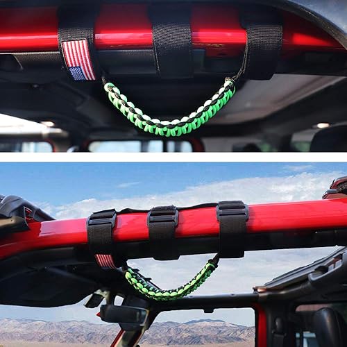 Miniatura 111 de Asas de agarre de barra de agarre con luz para Jeep Wrangler Accesorios TJ JK JL YJ Unlimited Rubicon Sahara 2 puertas 4 puertas Jeep Gladiator JT