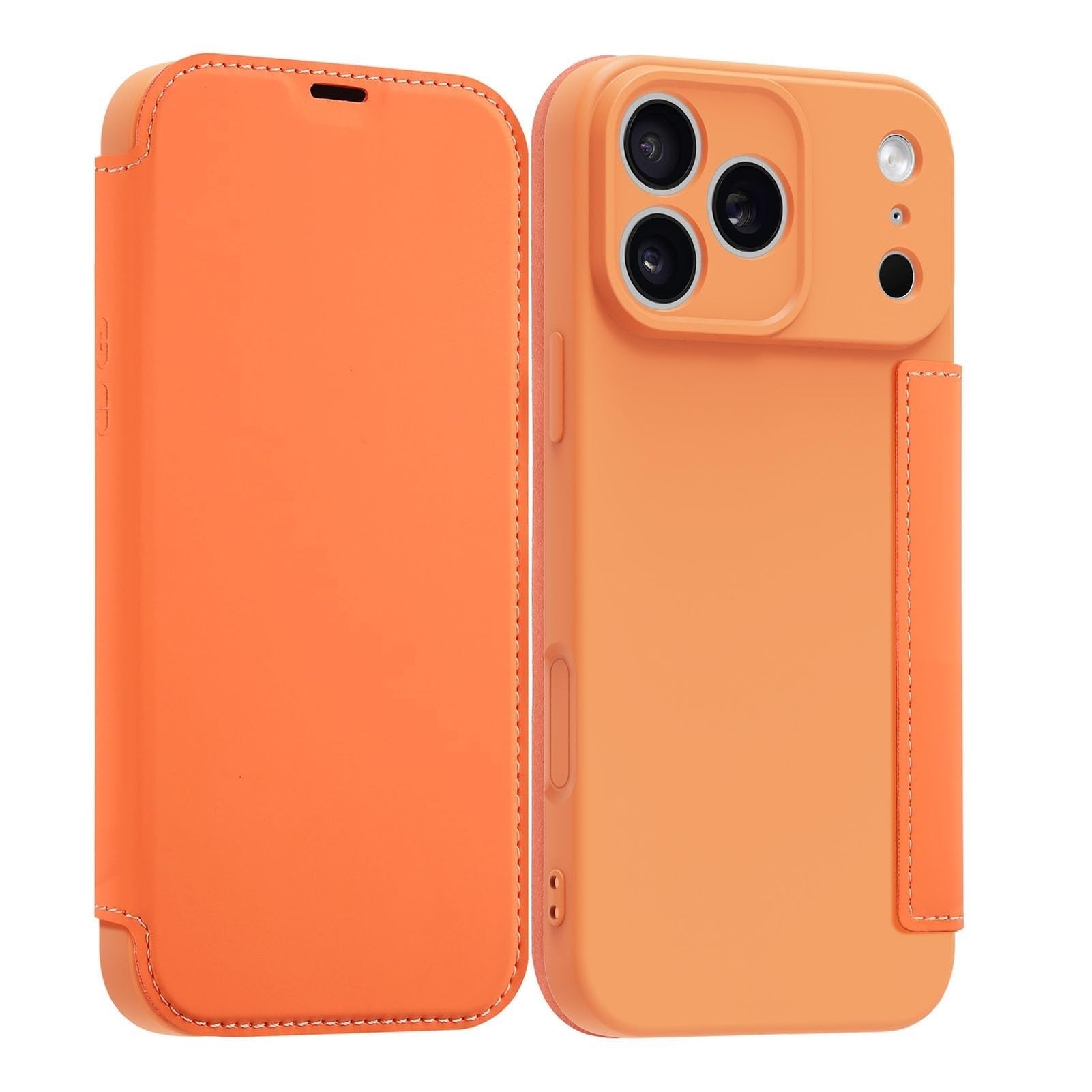 Genérico Etui na telefon iPhone 17 Pro Max/17 Pro/17 Air/17, silikonowe etui z gniazdem na karty ochronne etui (pomarańczowe, 17 Air)