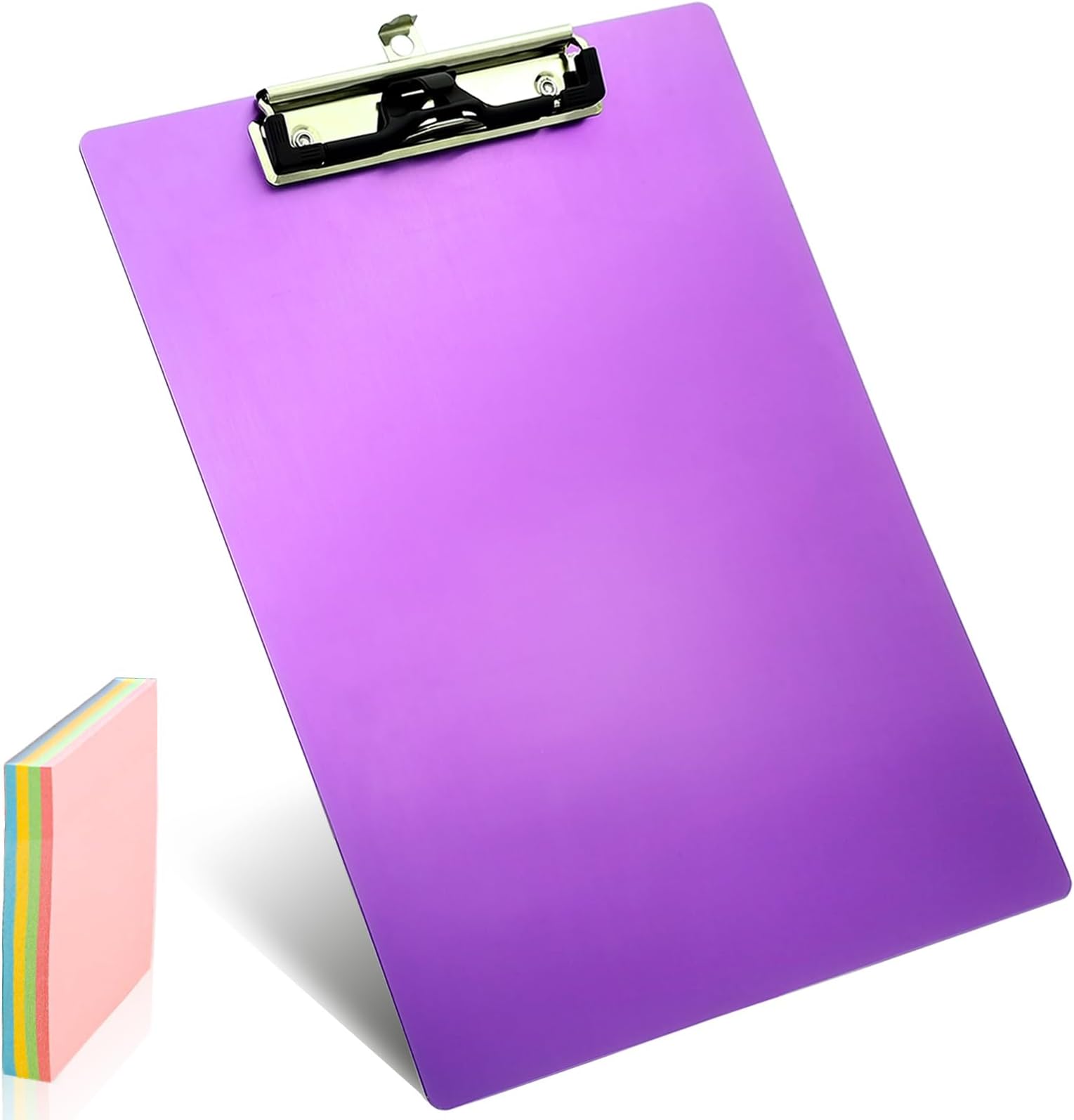 Purple Aluminum Metal Clipboard Purple Pen Holder Writing Low-Profile Clip Bo...