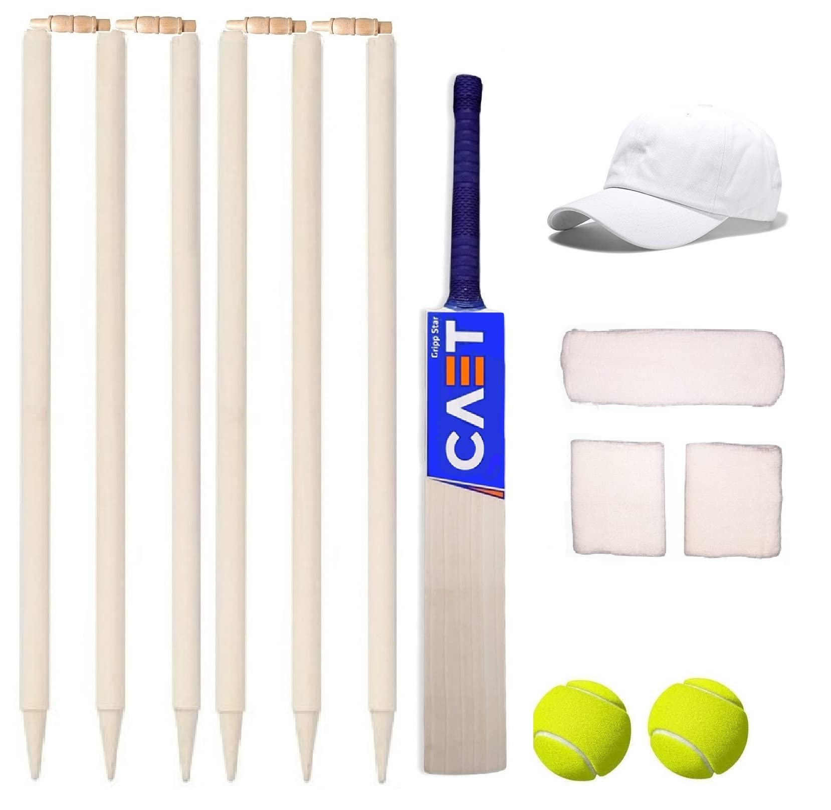 Top Team Popular Willow Cricket Kit with 2 Tennis Ball 4 Bails 6 Wicket, 1 Bat, Hand and Fore Head Band and Cap. (B09C1ZD3VD) Amazon Price History, Amazon Price Tracker