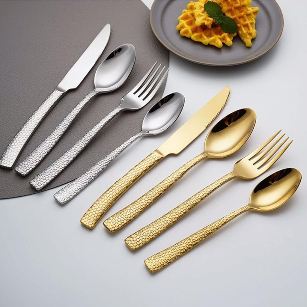 Ensemble d'argenterie Ensemble de Couverts en Acier Inoxydable 2/3/4 pièces Couteau Fourchette cuillère Miroir Poli fourchettes à dîner Ensemble de Couverts de Cuisine à Domicile
