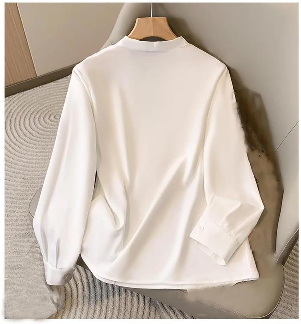 Women Casual Long Sleeve Blouse Women V Neck Long Sleeve Work Shirts Casual Office Long Sleeve Blouse