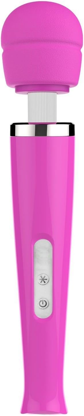 20 Speed Cordless Wand Vibrating Massager USB Rechargeable (Pink)