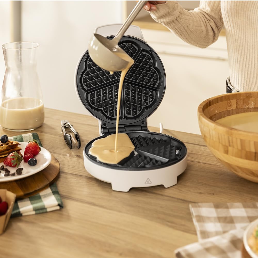Cecotec Gofrera Fun Gofrestone. 1000 W, Calentamiento rápido, Antiadherente, Fácil limpieza, Libre de PFOA, Placa de 19 CM, Indicador luminoso, Sobrecalentamiento, Asa de tacto frío