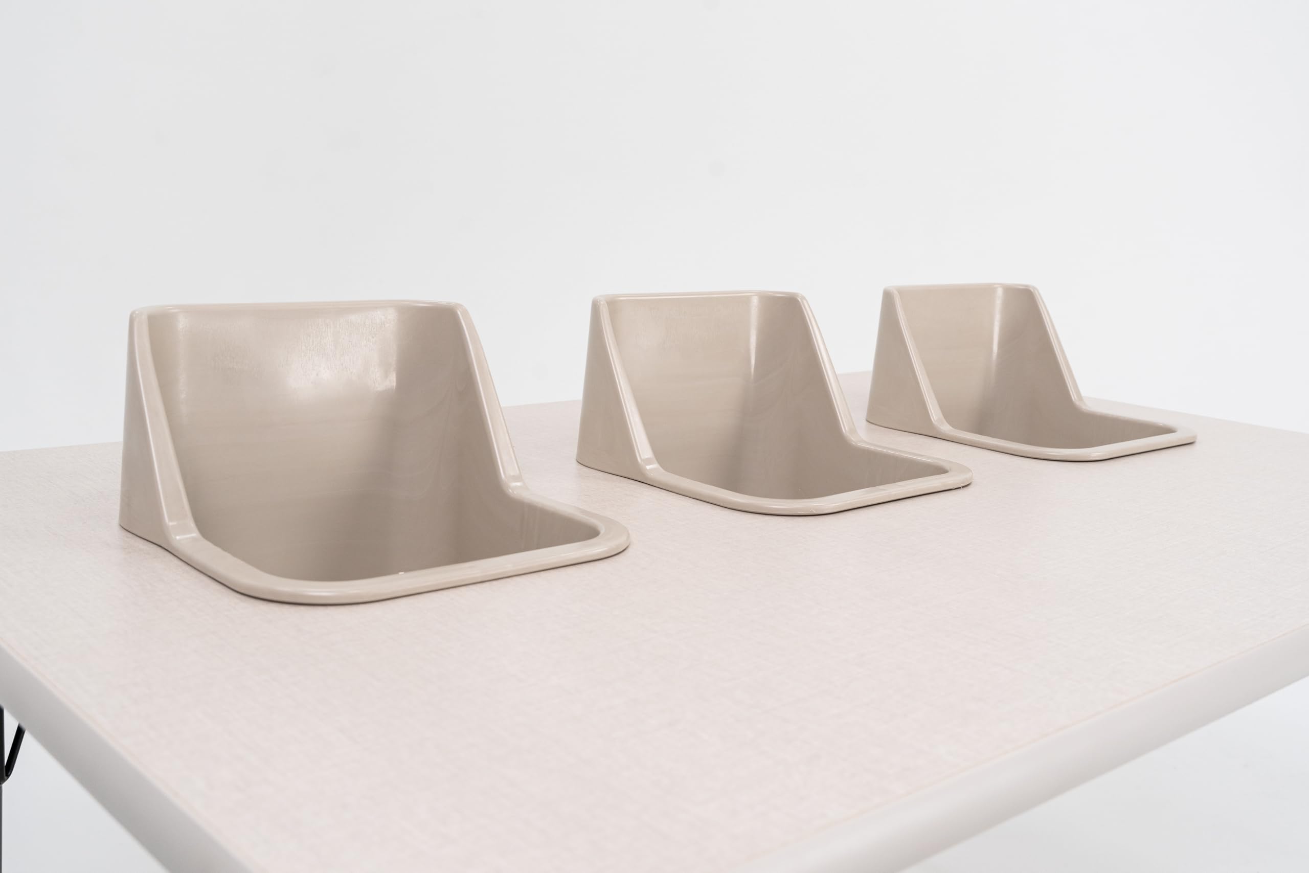 Toddler Tables 3-Seat Feeding Table, Natural Linen Top, Sand Seats