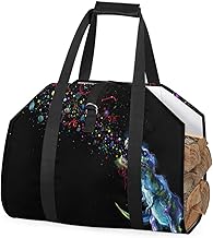 O dinossauro brilhante Rex Lenha Bolsa de transporte de lenha bolsa de transporte interno animal dinossauros saco de armazenamento de lenha rack de lenha de fogo ao ar livre Lenha Bolsa de transporte de lenha com alças