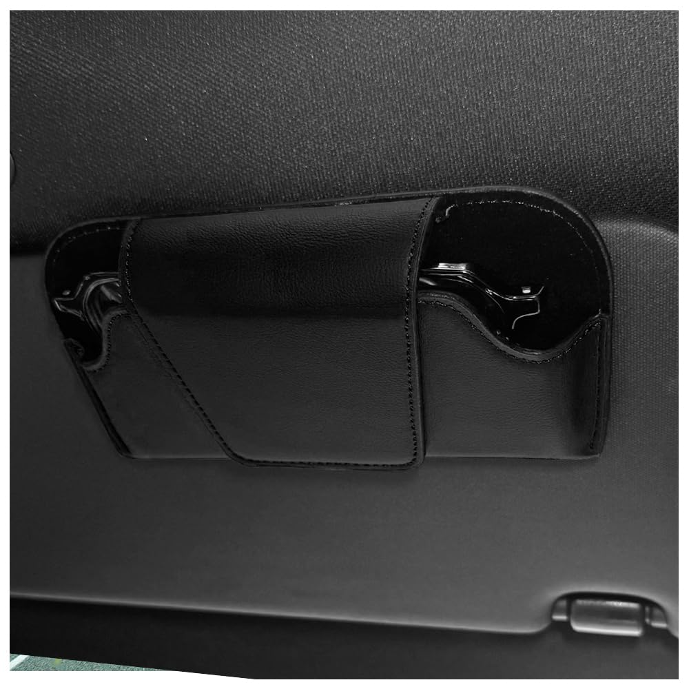 Magnetic Sunglass Holder for Car Visor,Soft Leather Glasses Case Car Sunglass Holder Clip,Universal Car Interior Accessories Visor Sunglasses Holder Clip for Car Truck SUV (Black)