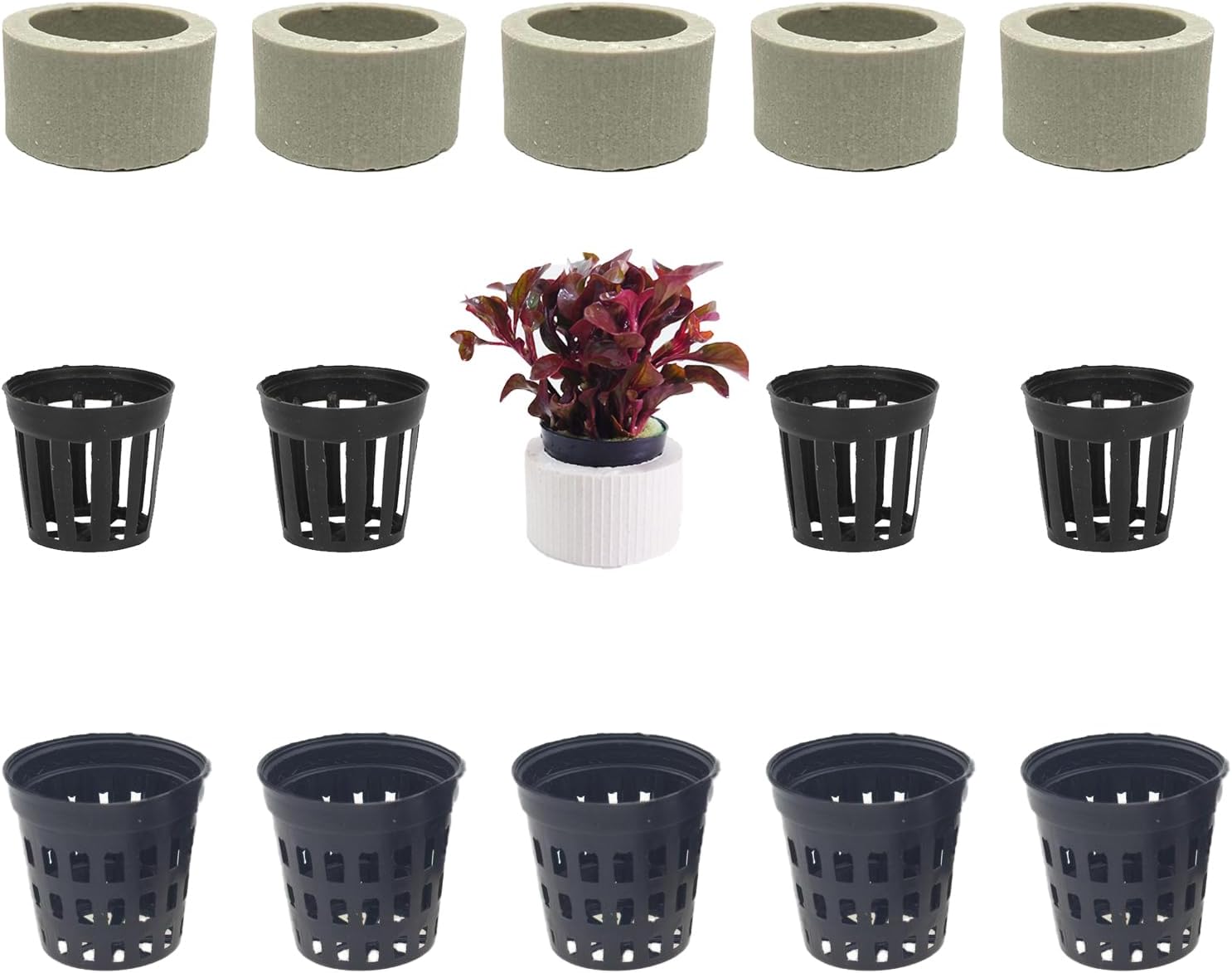 15Pcs Aquatic Plants Fixed Rings Set, Aquarium Plant Weights Pot, Aquatic Plant Fixed Holder, Anti-Floating Ceramic Aquarium Plant Rings, Aquarium Landscape Decoration Fish Tank Accessories