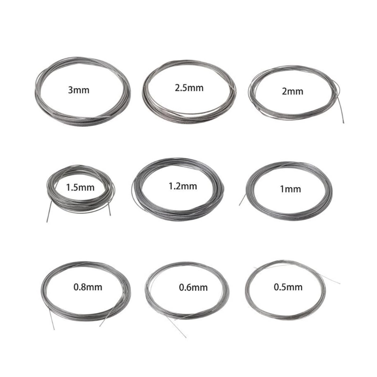 Lina stalowa, 10m miękka linka wędkarska do podnoszenia 7×7(3mm)