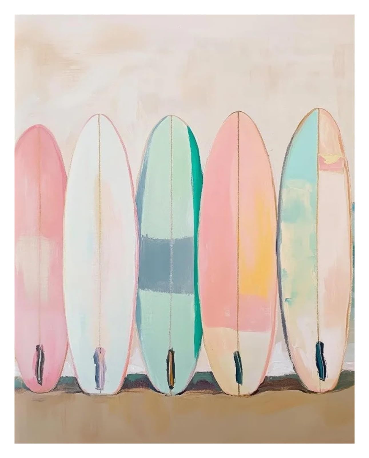 XENITE Wall Art Canvas Prints Colorful Surfboards Trendy Posters And Prints Canvas Printing Modern Coastal Wall Art Picture For Beach House Home Decor(I,30x40cm)
