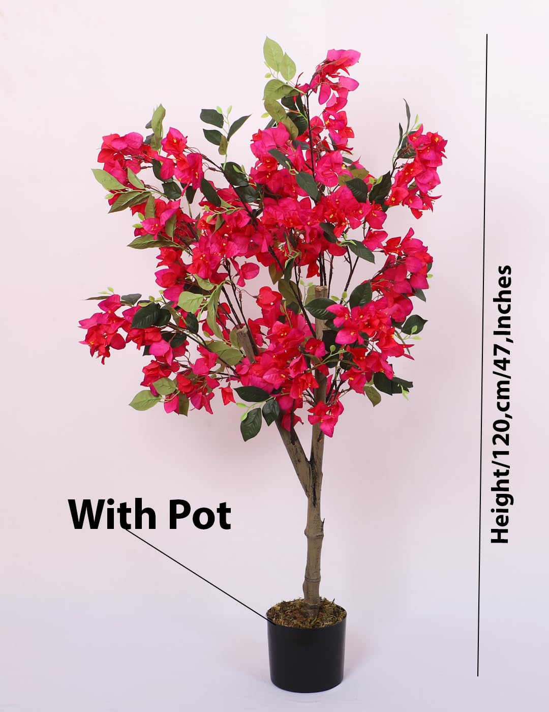 4ft Artificial Bougainvillea Tree - Peacock Floral Decor -3