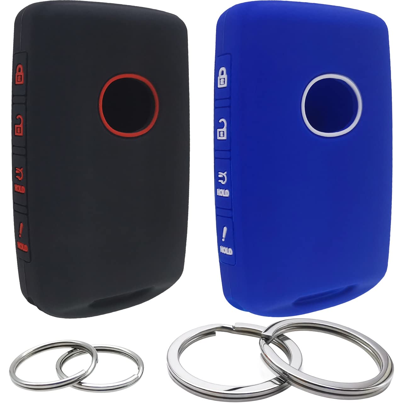GFDesign 2 Pcs Silicone Key Fob Cover Remote Case Keyless Protector Compatible with 2021 2020 2019 Mazda 3 6 CX-30 CX-5 CX-9 WAZSKE11D01 662F-SKE11D01 4 Buttons