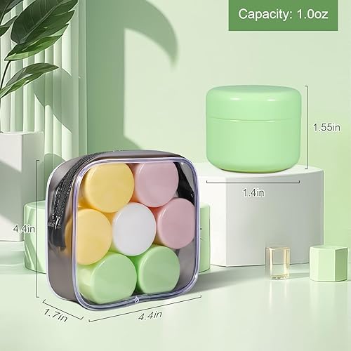Miniatura 2 de ASEVAT Tarros de crema recargables con tapas, paquete de 4 recipientes de cosméticos de viaje a prueba de fugas, pequeños frascos cosméticos para