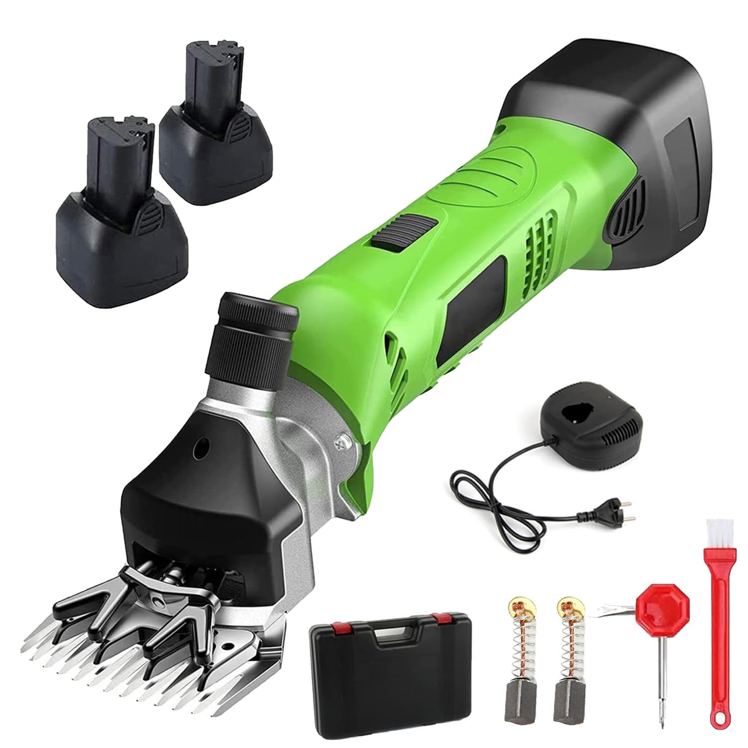 Tosatrici Elettriche per Pecore, Tosatrici per Pecore A Batteria da 200 W con 2 Batterie, Regolazione della Tensione della Lama, Cesoie per Lana Ricaricabili per Capre, Bovini E Altri Animali da