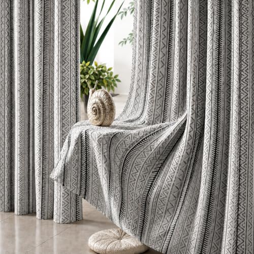 Image of THE LINEN COMPANY Cotton Room Darkening, Light Blocking Curtain 7 feet with Eyelet Rings 2 Pcs Set for Living Room, Dining Hall, Hotel, Farm House (4.5 ft x 7 ft, Bohemia Black)