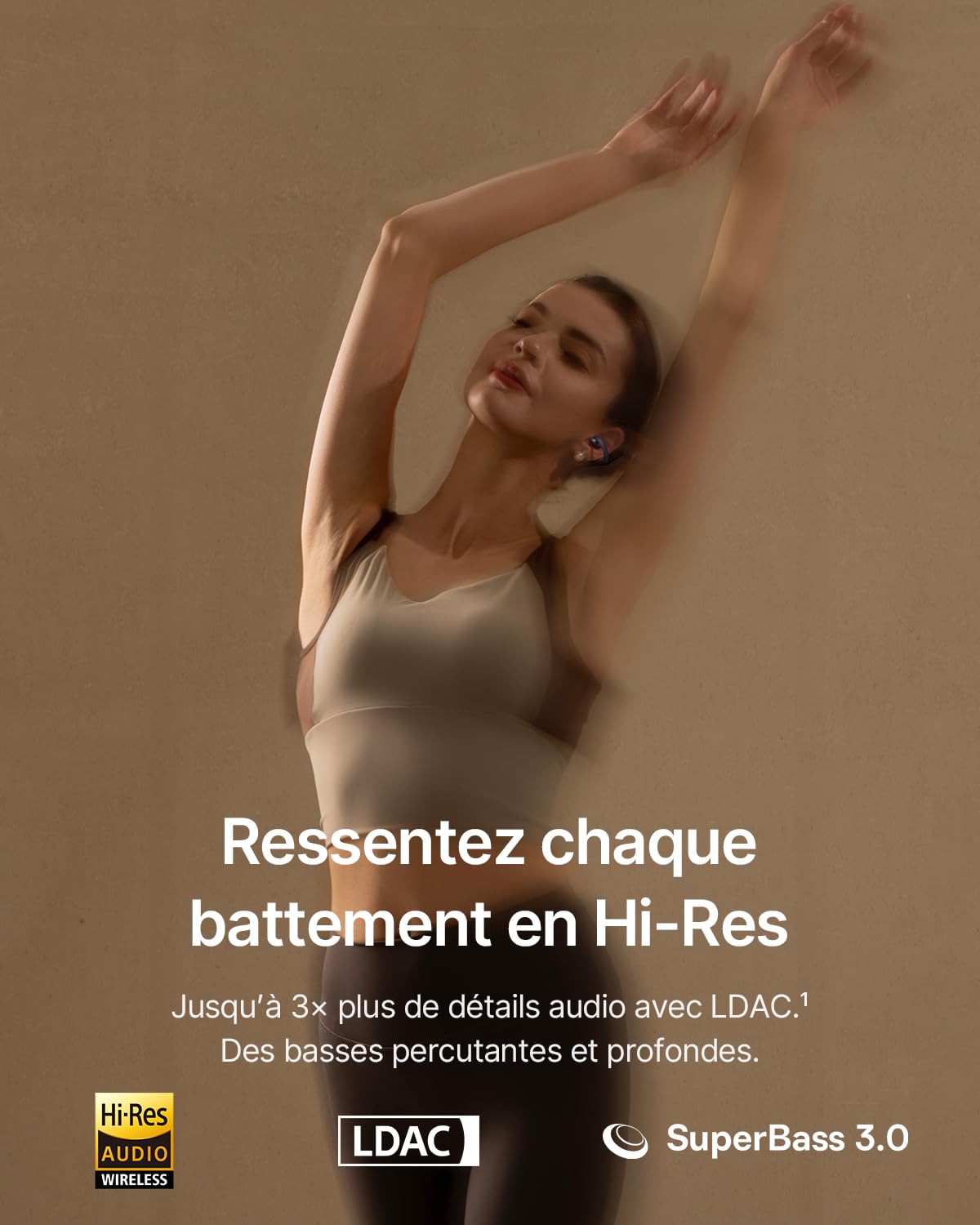 Baseus MC2 Écouteurs à Oreilles Libres, Clip-on Earbuds | CloudComfort 2.0, Hi-Res Audio, LDAC, SuperBass 3.0, Bluetooth 6.0, 4 Micros avec IA, 55 h d'autonomie, IP67, légers 5,1 g