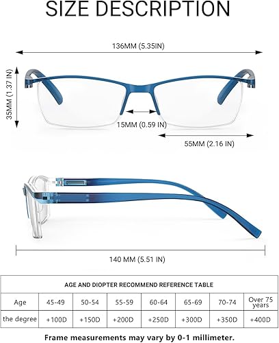 Miniatura 6 de TERAISE Gafas de lectura de luz anti-azul de la moda hombres mujeres lector de computadora