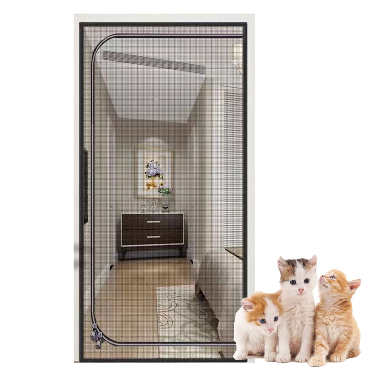 Moustiquaire pour chat robuste et résistante aux griffes de chiens pour porte 90x200cm DTREEL