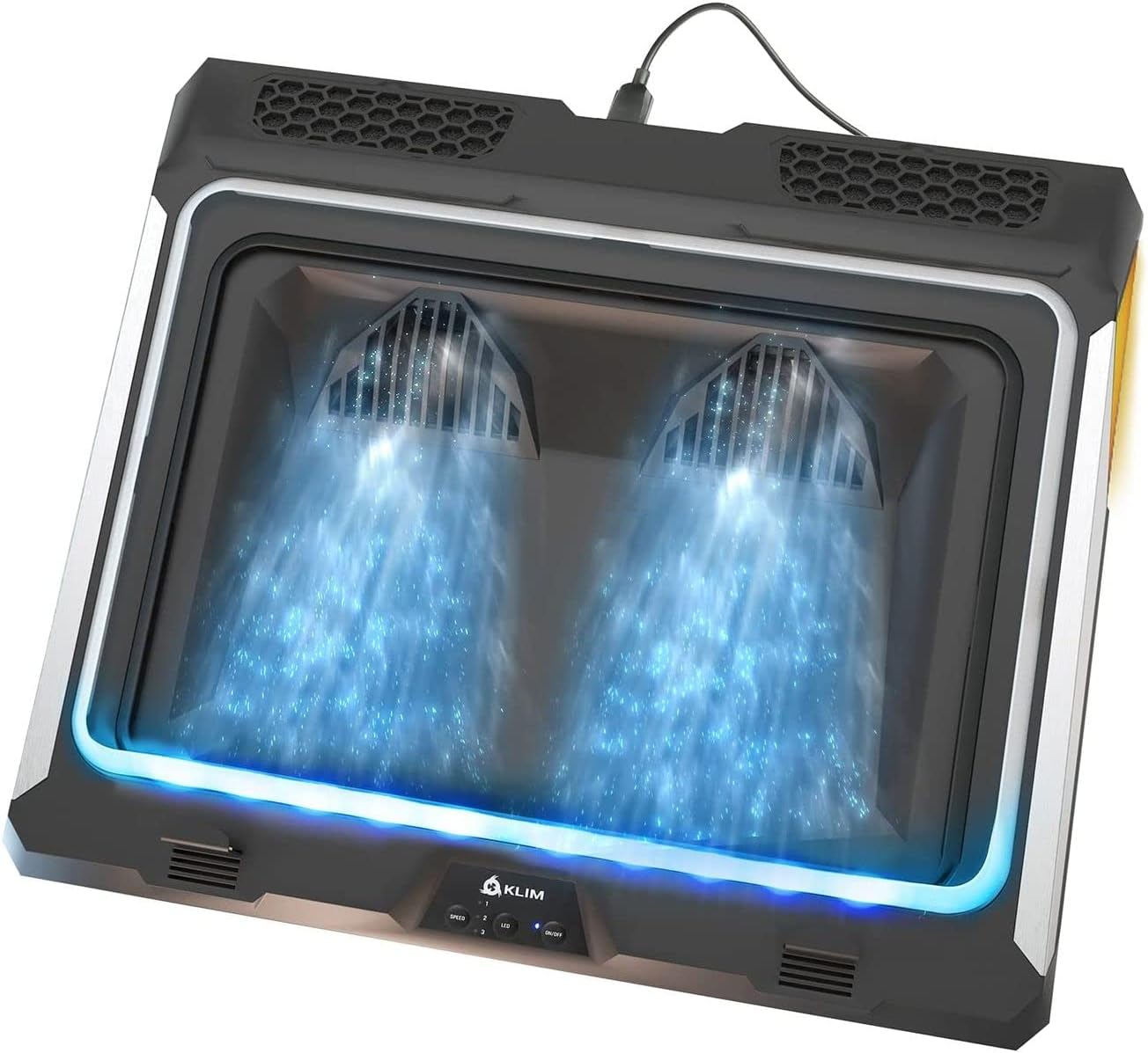 KLIM Mistral Laptop Cooling Pad - New - Powerful Turbo-Laptop Fans (4500 RPM) - Rubber Seal and Dust Filters for Maximum Performance - Gaming Laptop Cooler to Avoid Overheating - 15.6-17.3 inch