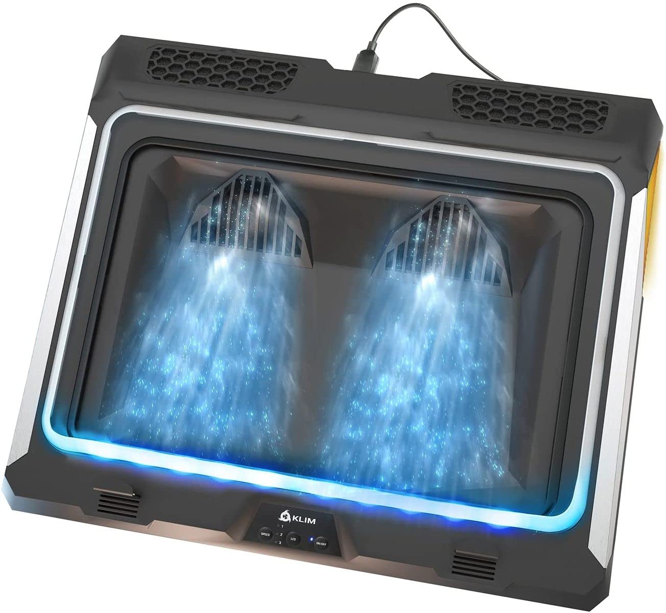 KLIM Mist Laptop Cooling Pad | Powerful Turbo Fan (4500 RPM) Laptop Cooler | Rubber Ring Seal for Maximum Performance | Prevents Overheating and Protects Gaming Laptops | 15-17 Inches | New 2022