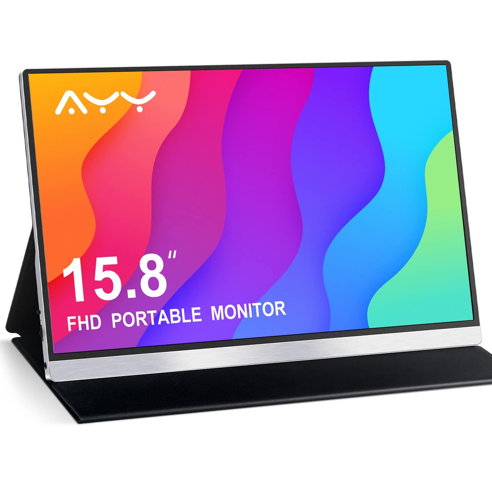 AYY Monitor Portatile da 15.8 Pollici FHD 1080P USB-C HDMI Schermo Secondario Esterno per Computer HDR IPS Gaming Estensione per PC MAC Smartphone PS4/5 Xbox Switch con Altoparlanti Integrati