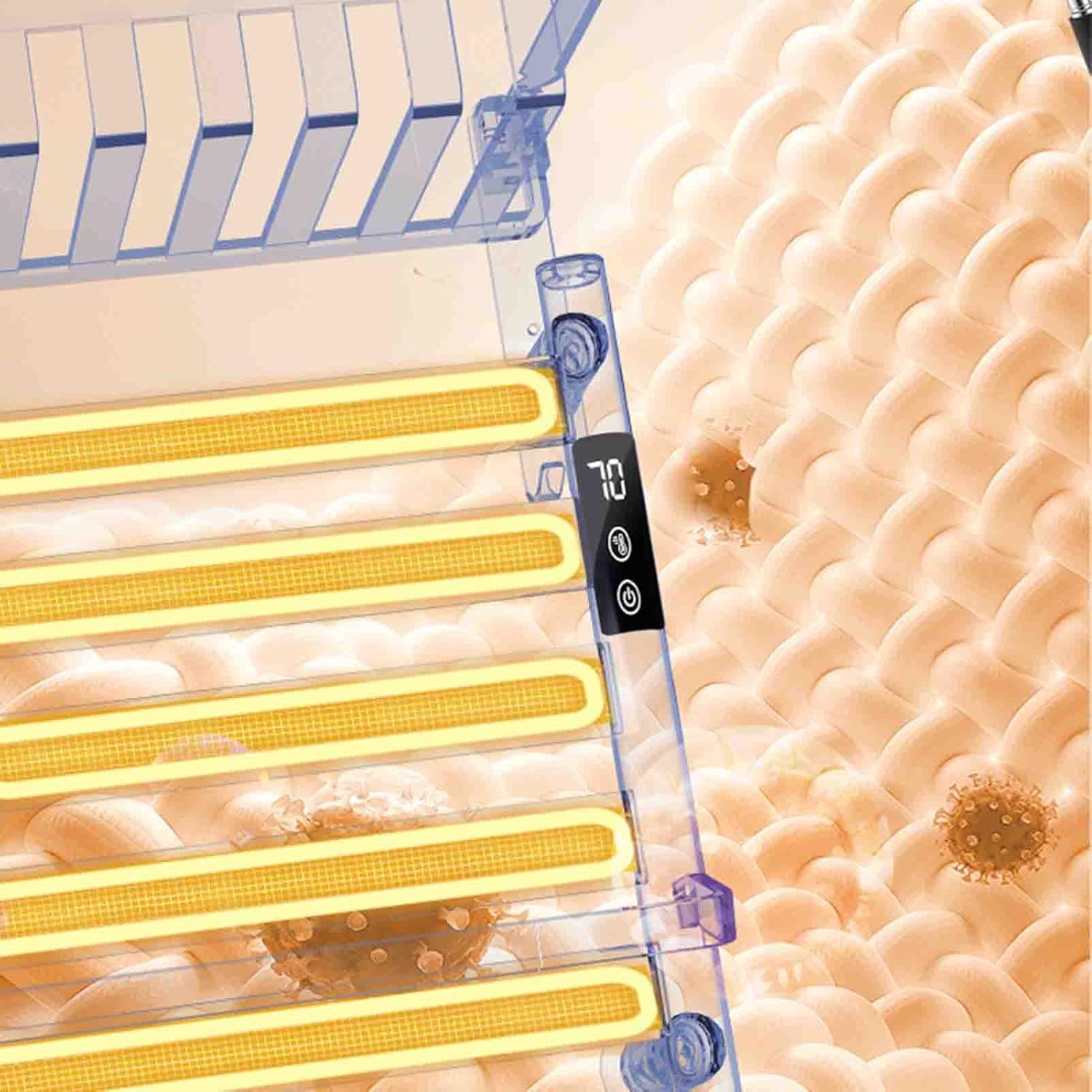 Electric Towel Warmer with Folding Shelf, 100W Heated Towel Drying Rack with Timer, Wall Mounted 6 Bar Aluminum Alloy Heated Towel Rail Radiator for Bathroom