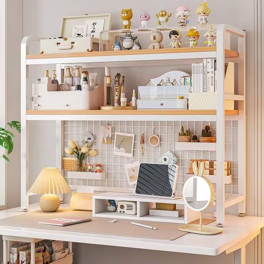 Amazon.co.jp: デスク上収納ラック 卓上ラック 穴付き穴板