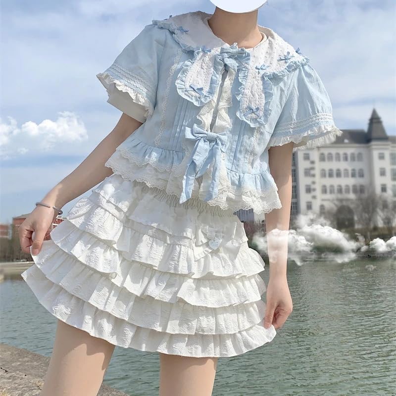 Elastic Waist Lolita Cake Mini Skirts for Women Girls High Waist Pleated Skirt Y2K Layered Skirt - Image 7