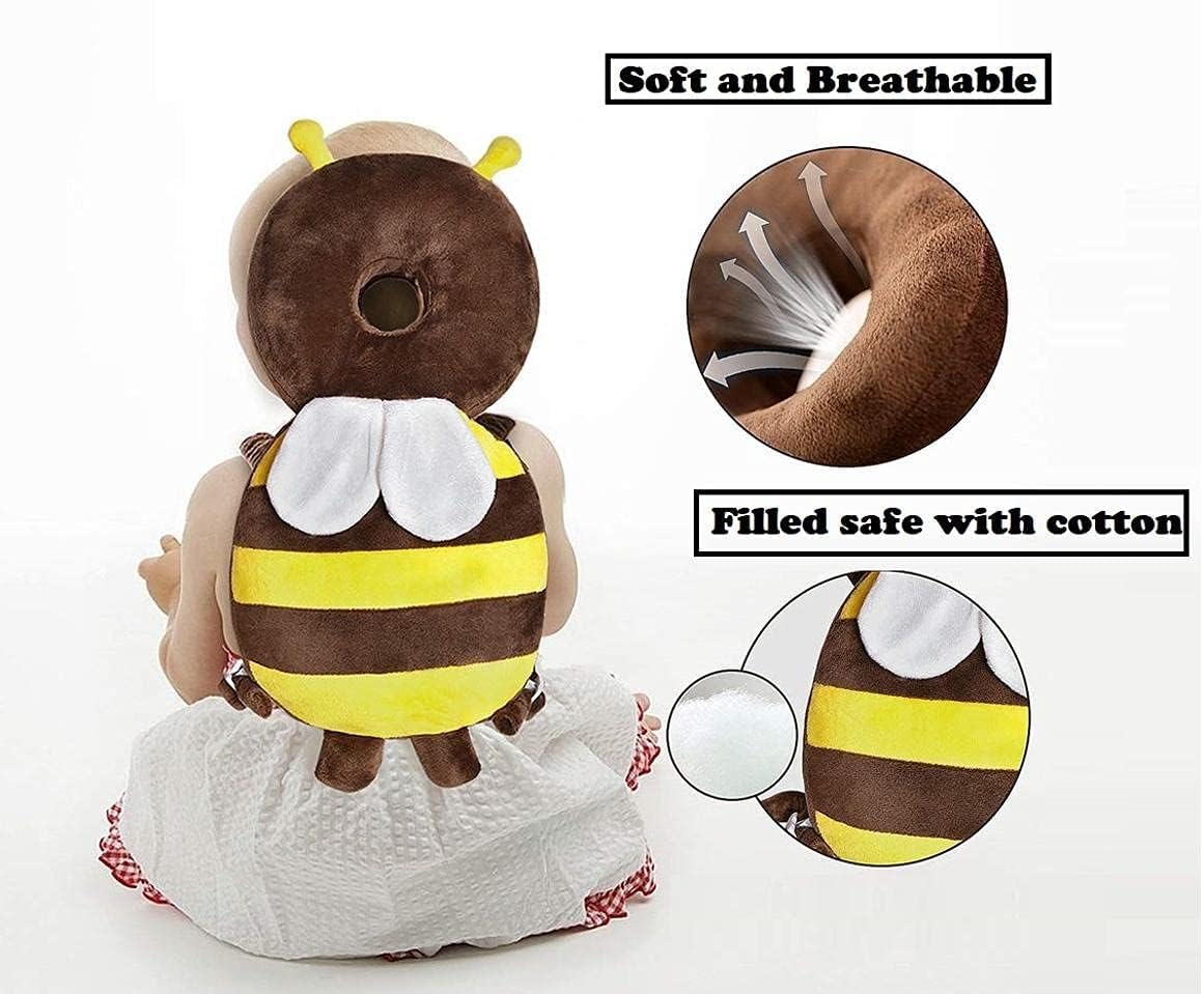 KIDVYANSHI Head Protector Cushion Plush Soft Toy Early Learning Toy Fall Protection Helmet Baby Head Protector Child Adjustable Shoulder Strap (Head Protector)(Brown) - Image 4 thumbnail