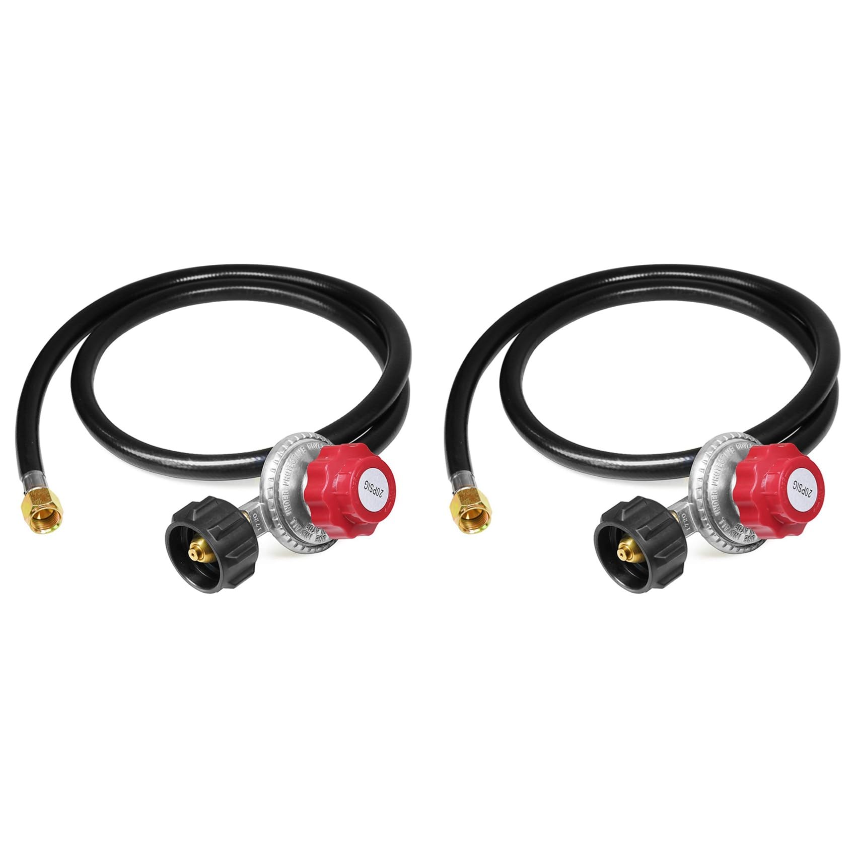 2X Regolatore Regolabile Ad Alta Pressione del Propano 0-20 Psi con il Tubo 4Ft Qcc1 / Type1 - Adatto per il Bruciatore del Propano Tacchino Fryer Smoker And More Appliances
