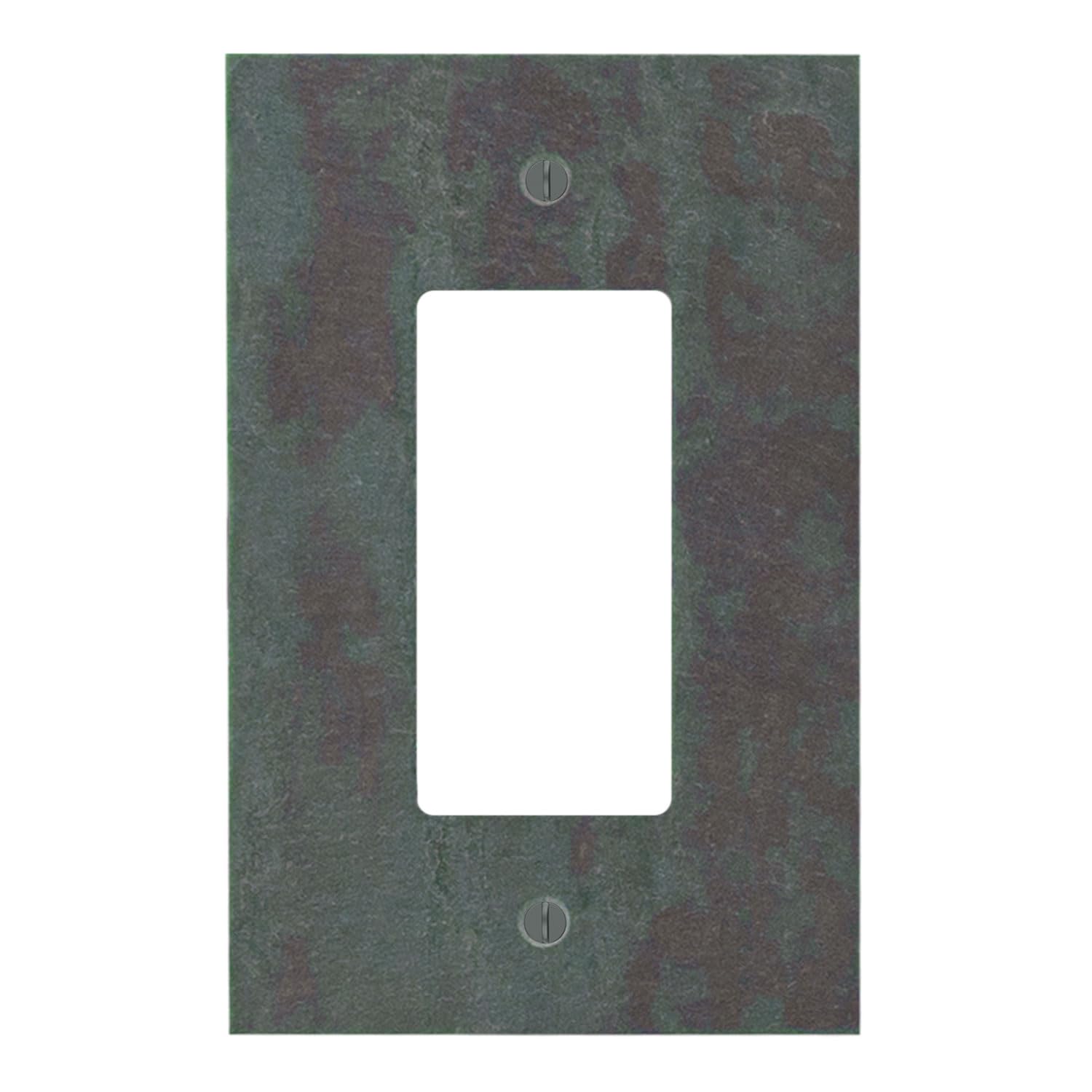 Electrical SWITCH HITS Outlet Wall Plate 1 GFI Rocker | Decora Single Decorator Light Switch Cover Faceplate | Decorative Mottled Vermont Slate | 1