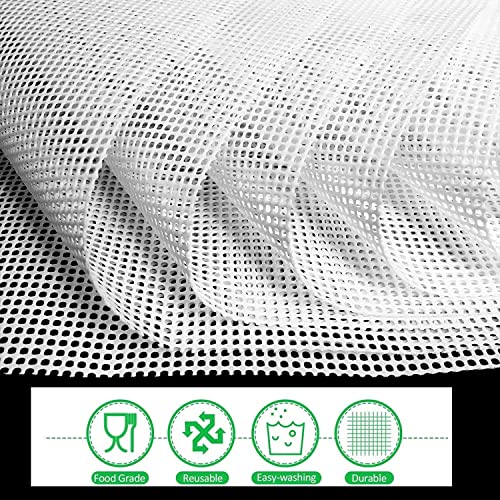 JKDHJK 10 Stück 35,6 X 35,6 Cm Antihaft-silikoneinlagen Dörrfolie Silikonnetz Wiederverwendbar Geeignet Für Die Lebensmitteltrocknung, Tabletteinlagen – Bild 4
