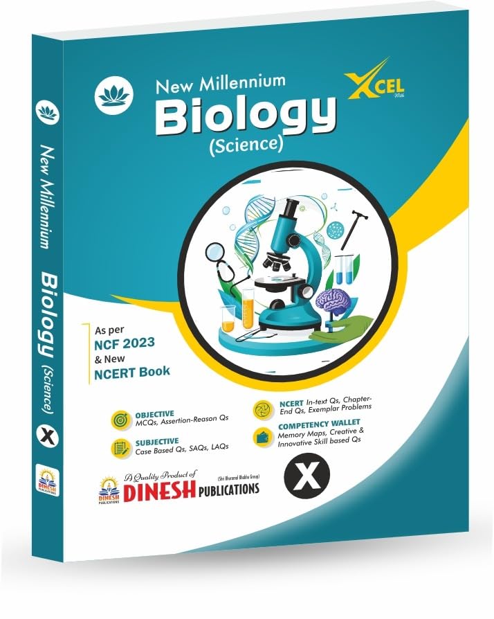 Image of DINESH New Millennium Biology Book for Class 10 (2025-2026 Session) | Complete CBSE Syllabus Coverage with NCERT Solutions + Exemplar Problems