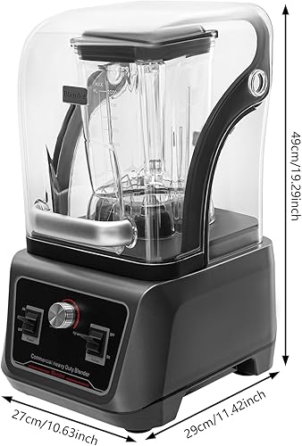 Miniatura 2 de 2200W Commercial Blender with Soundproof Shield, Professional Quiet Blender for Shakes and Smoothies, 68oz Heavy Duty Countertop Blender for Ice,