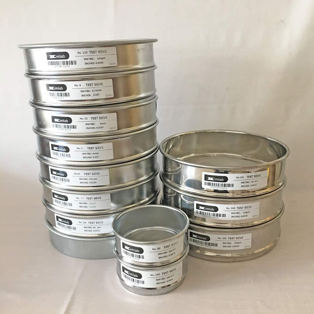Economy Test Sieve #5000 / 1μm Mesh Size,304 Stainless Steel Wire Cloth, 8" Diameter
