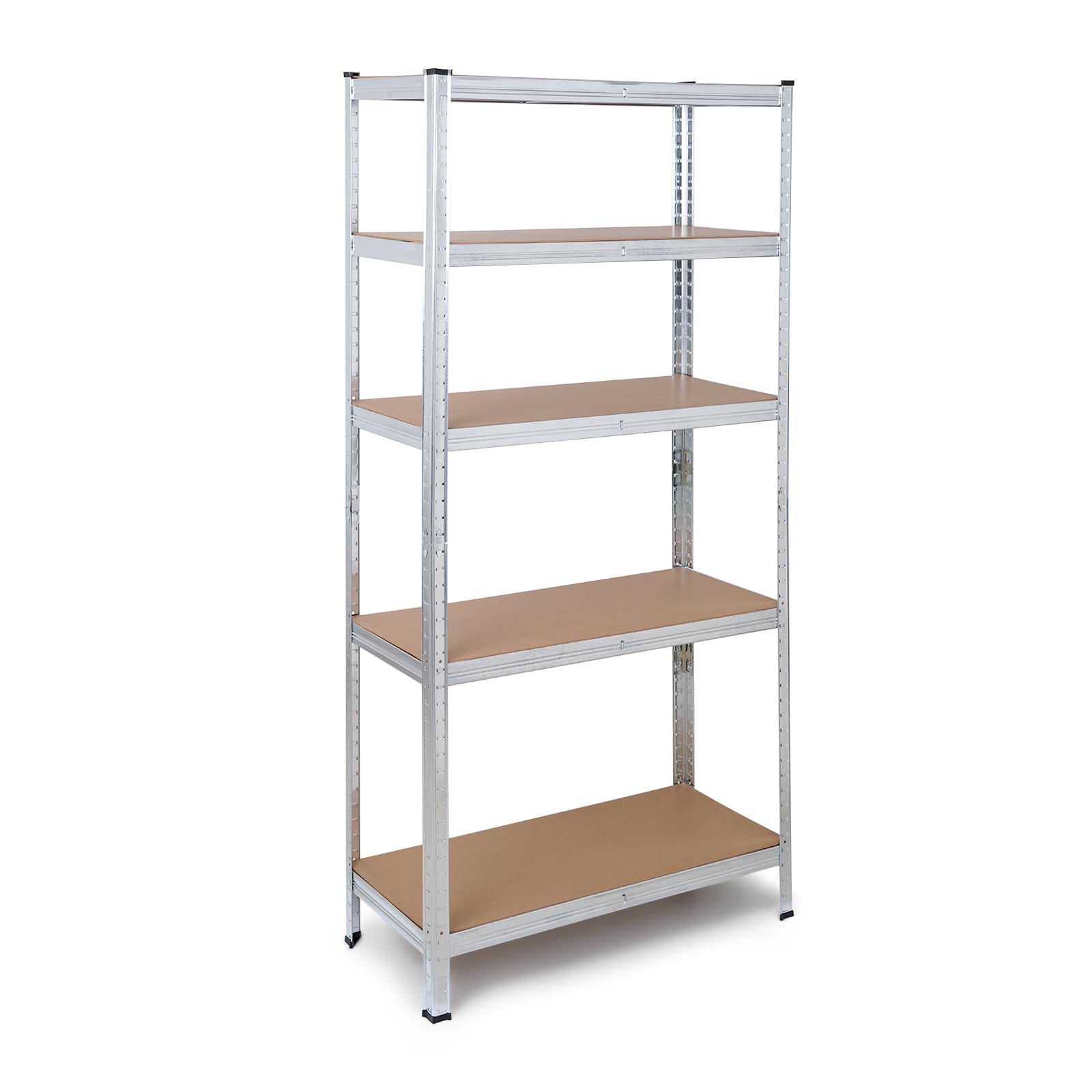 The Homeweeks Estantería Metálica 180x90x40cm | Galvanizada Modular | 5 Baldas Ajustables | MDF | Carga 175 kg por Estante y 875 kg Total | Montaje Suelo | sin Tornillos System Click & Push