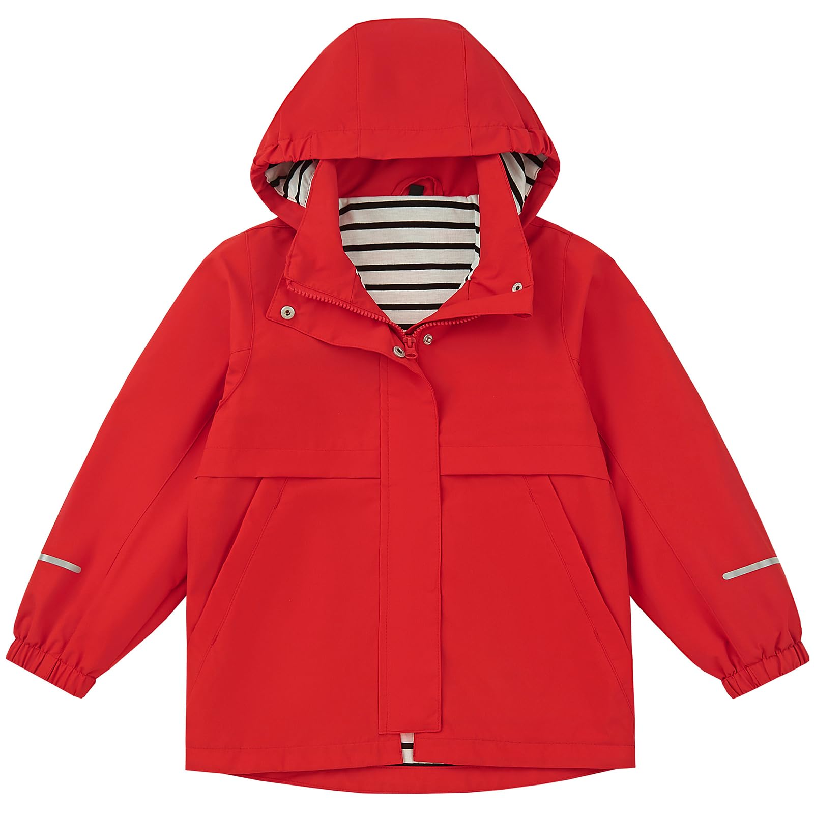 EIGIOO Boys Girls Soft lining Hooded Rain Jacket | Lightweight windbreaker rain coat, Elastic cuff & detachable hood, Perfect for kids daily school trip or rainy day.