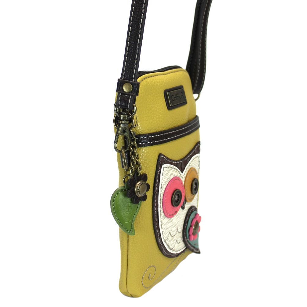 Chala Owl Cellphone Crossbody Bag – Mustard Yellow, Convertible Strap, Fun & Functional Small Purse - View #10