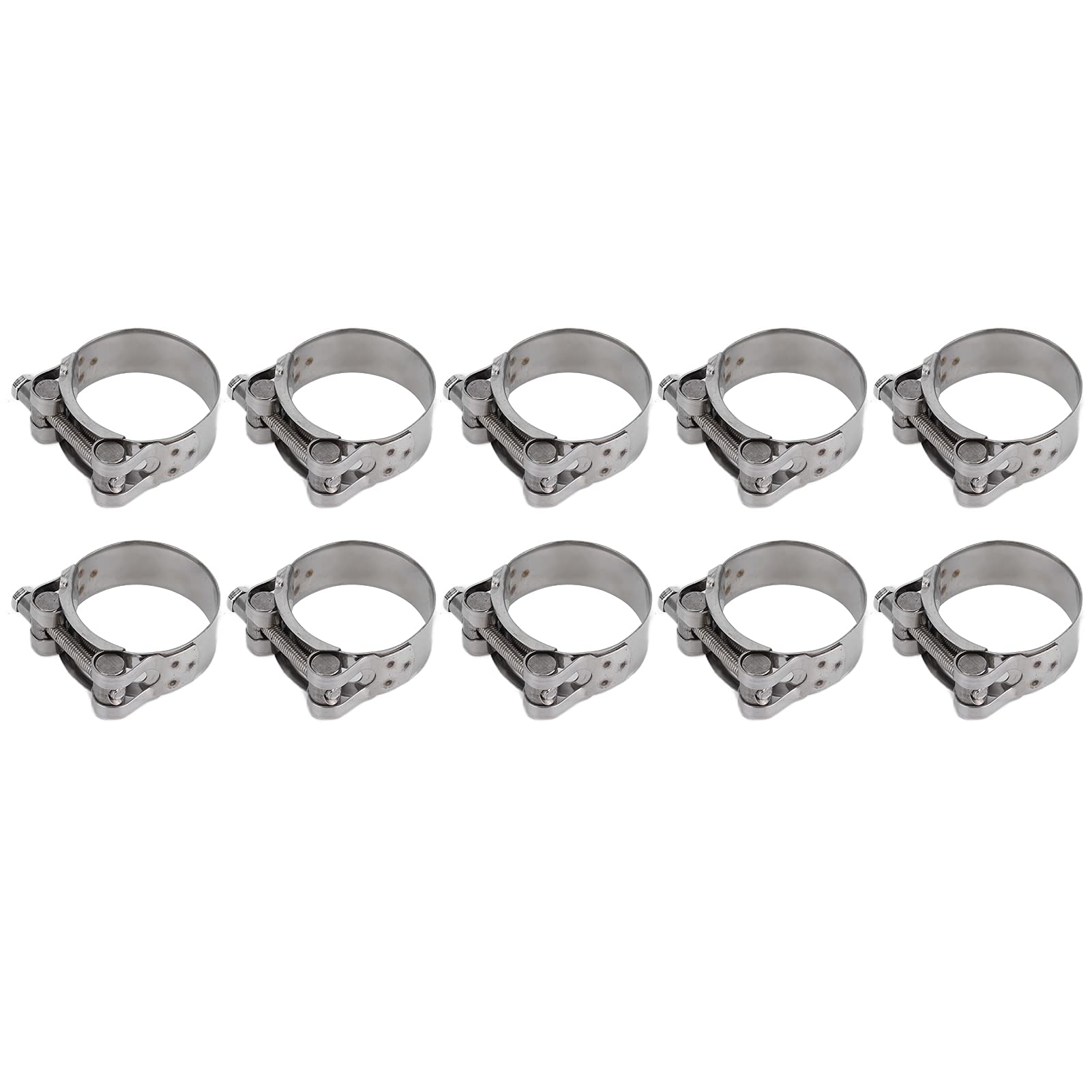 Hose Clamps Assortment Kit, 10Pcs Hose Clamp, 201 Stainless Steel Adjustable Pipe Tube Clamps, Reinforced Full Core Appearance, Strap Clamps (40-43mm)