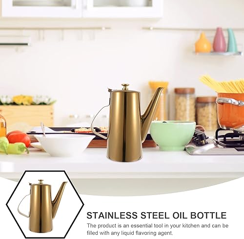 Miniatura 4 de Cabilock Olla de filtro de aceite de acero inoxidable Botella dispensadora de aceite de oliva con boquilla de acero inoxidable Olla de aceite sin