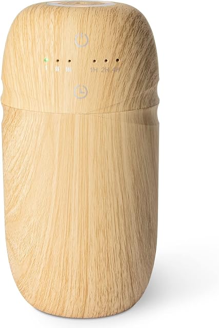 SALUBRITO Waterless Essential Oil Diffuser, Rechargeable Nebulizing Diffusers for Home, Portable Aromatherapy Diffuser for Essential Oils, Wood-Grain