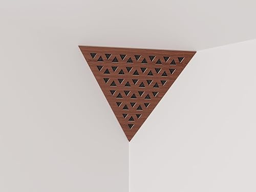 Paquete de 2 trampas para bajos de esquina de techo difusa de absorción de sonido Triangle-TRI de espuma acústica con placa HDF laminada perforada