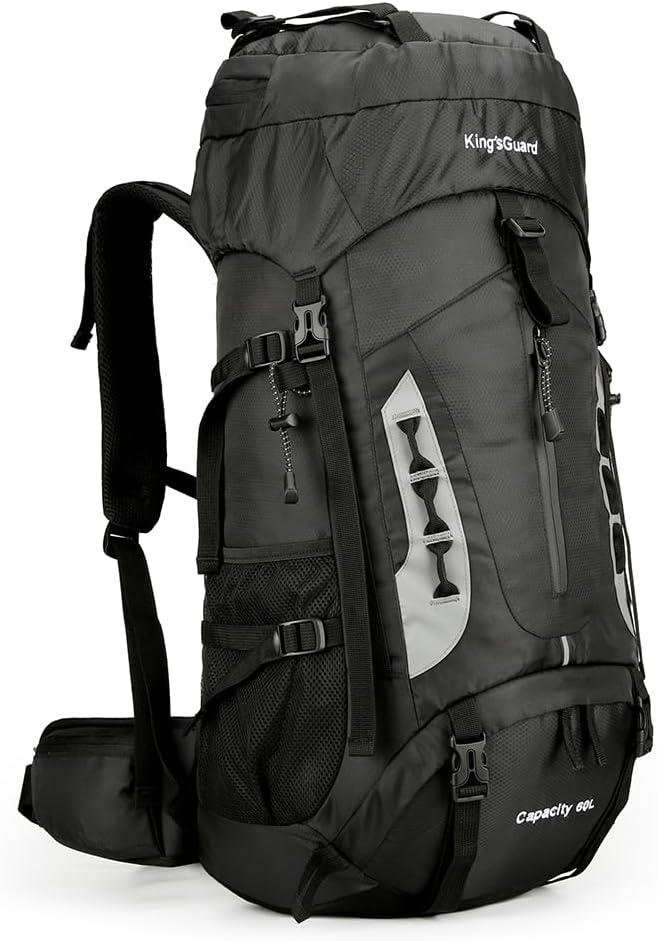 60L Hiking Backpack for Men and Women Lightweight Camping Hiking Backpack with Rain Cover Large Waterproof Travel Backpack Backpacking Pack (Black)