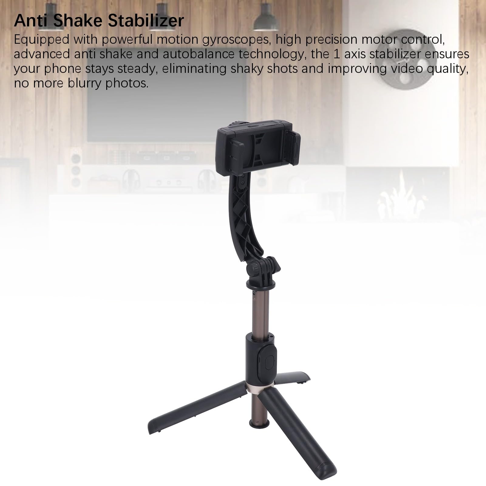 Generic Selfie Stick Stabilizzatore Telecomando Wireless 1 Asse per Registrazione Video e Foto di Gruppo Estensibile 1 unità