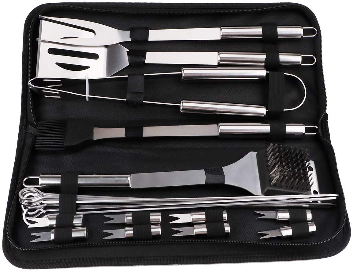 Prakal Portable Barbecue Accessory - Home BBQ Grill Tool Set Stainless Steel Accessories Barbecue Grill Utensil Kit For Picnic, Traveling, Outdoor