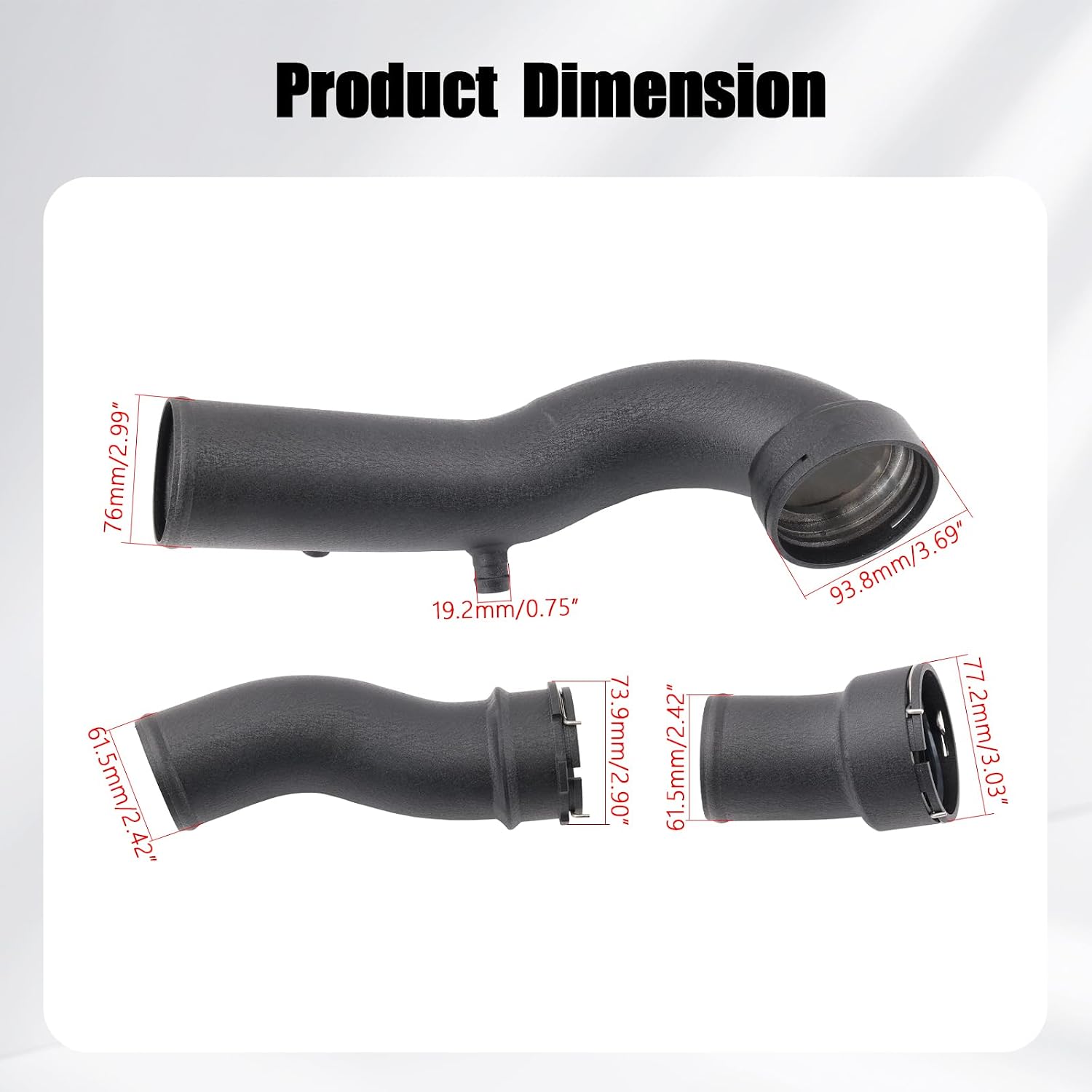 Turbo Charge Pipe and Boost Pipe Cooling Kit Compatible with BMW N55 F10 F12 F13 535i 640i 06/2011 up Crafted from Lightweight Aluminum