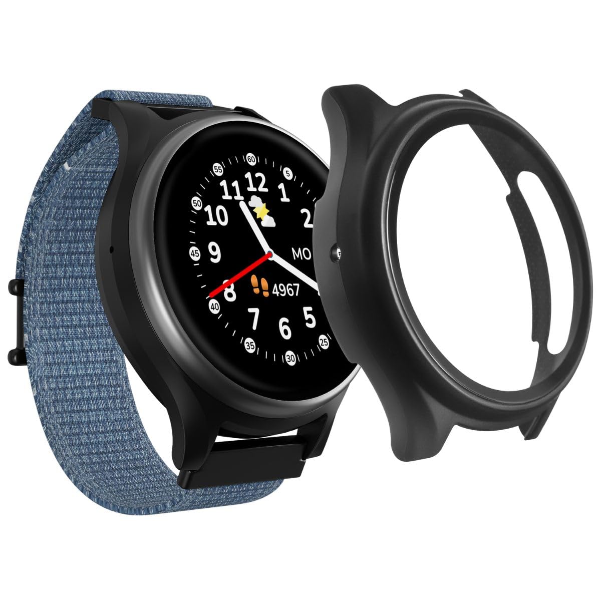 ANIO Protector Case 2.0 für Anio 6 Kinderuhr, Displayschutz vor Kratzern, Stößen & Beschädigungen, Schutzhülle, Cover zur Kinderleichten Montage, Volle Touchscreen-Funktionalität, Schwarz